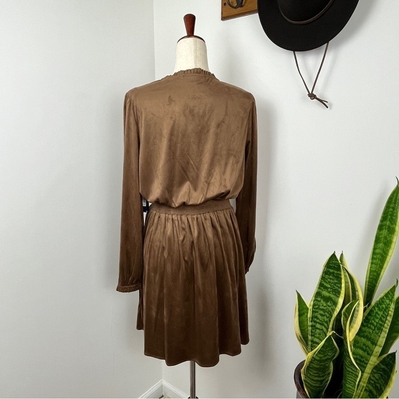 Tommy Hilfiger Faux Vegan Suede Dress. #567 Brown Size 6 NWT - Picture 9 of 11